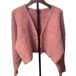 Wild Fable Pink Fuzzy Knit Open Front Cardigan Sweater Womens Medium Cozy Soft